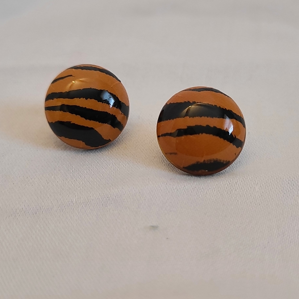 HANDMADE TIGER PRINT EARRINGS